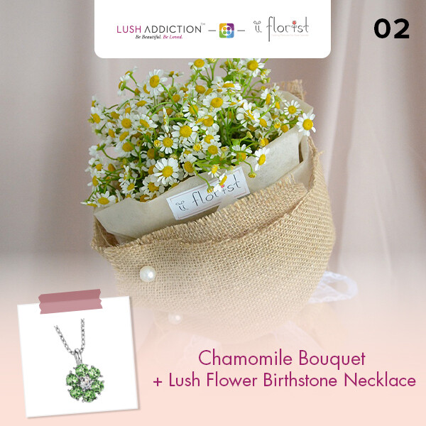 Chamomile Bouquet + Lush Addiction Necklace (By: iiFlorist from Cheras)