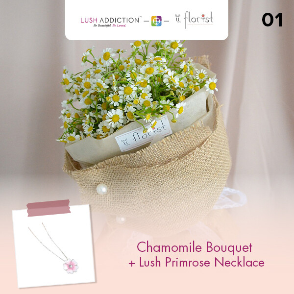 Chamomile Bouquet + Lush Addiction Necklace (By: iiFlorist from Cheras)