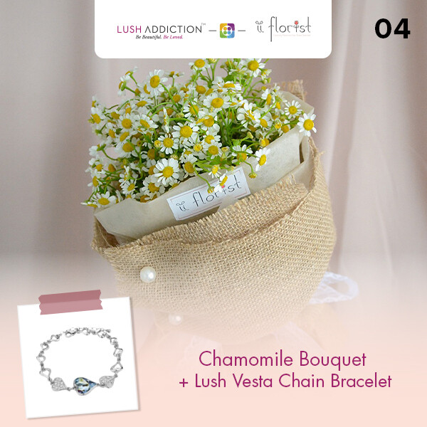 Chamomile Bouquet + Lush Addiction Necklace (By: iiFlorist from Cheras)