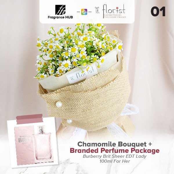Chamomile Bouquet + Fragrance Hub Branded Perfume (By: iiFlorist from Cheras)
