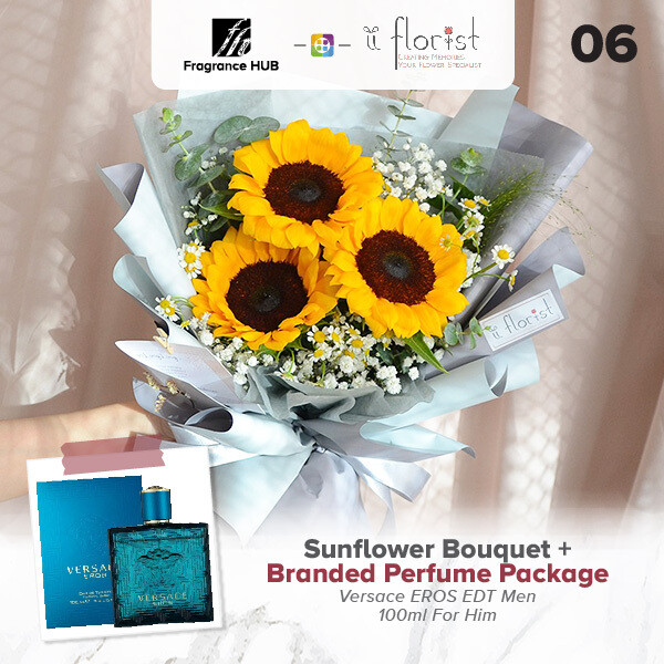 Sunflower Bouquet + Fragrance Hub Branded Perfume (By: iiFlorist from Cheras)