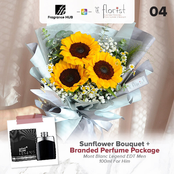 Sunflower Bouquet + Fragrance Hub Branded Perfume (By: iiFlorist from Cheras)