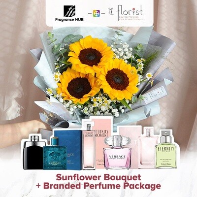 Sunflower Bouquet + Fragrance Hub Branded Perfume (By: iiFlorist from Cheras)