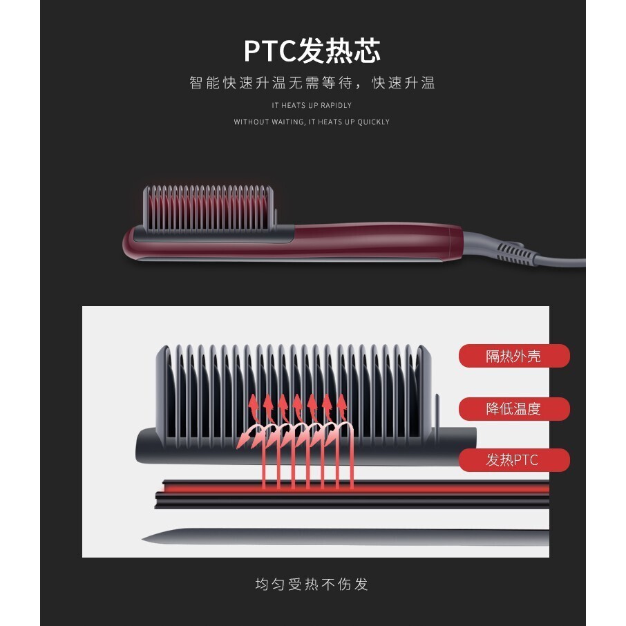 KSkin Mini Portable Electric Hair Straightener Curler Brush KD388B Hair Straightener Comb 金稻直发梳两用蛋卷头网红款迷你夹板羊毛卷发棒大卷懒人女迷小型 (By: Faculty of Hair)