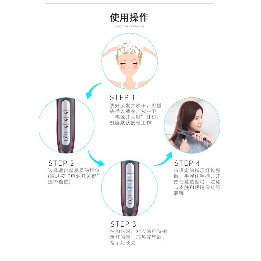 KSkin Mini Portable Electric Hair Straightener Curler Brush KD388B Hair Straightener Comb 金稻直发梳两用蛋卷头网红款迷你夹板羊毛卷发棒大卷懒人女迷小型 (By: Faculty of Hair)