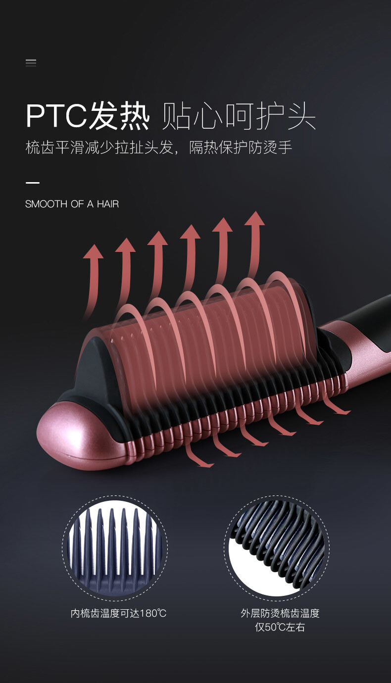 KSkin Mini Portable Electric Hair Straightener Curler Brush KD388A Hair Straightener Comb 金稻直发梳两用蛋卷头网红款迷你夹板羊毛卷发棒大卷懒人女迷小型 (By: Faculty of Hair)