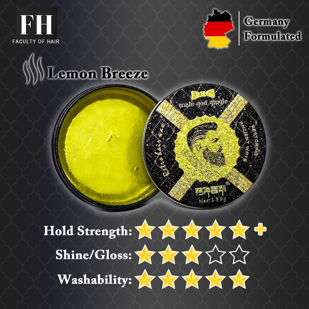 [Male God] Hair Clay Pomade Hair Wax Premium Strong Styling No Stickiness Yellow And Blue 138g (By: Faculty of Hair)