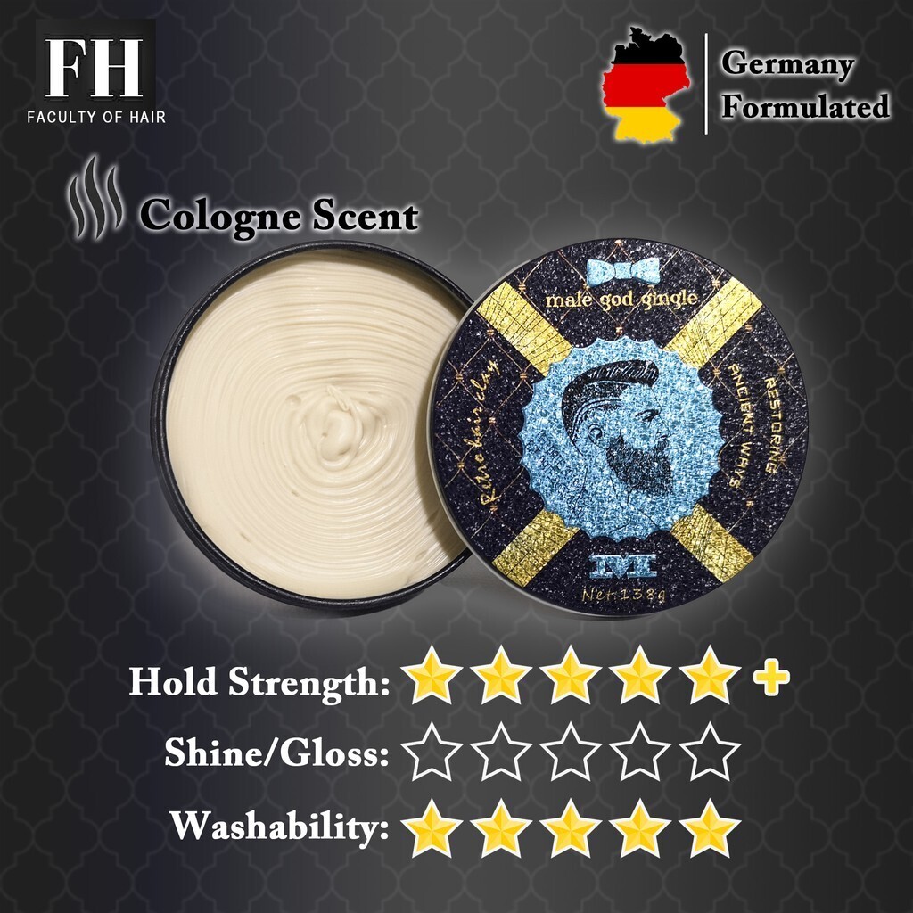 [Male God] Hair Clay Pomade Hair Wax Premium Strong Styling No Stickiness Yellow And Blue 138g (By: Faculty of Hair)