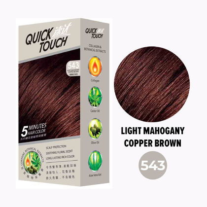 Quick Touch Hair Dye Hair Colouring (10 Natural Black 20 Brown Black 30 Natural Brown 434 Cooper Brown 543 Light Cooper (By: Faculty of Hair)