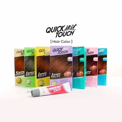 Quick Touch Hair Dye Hair Colouring (10 Natural Black 20 Brown Black 30 Natural Brown 434 Cooper Brown 543 Light Cooper (By: Faculty of Hair)