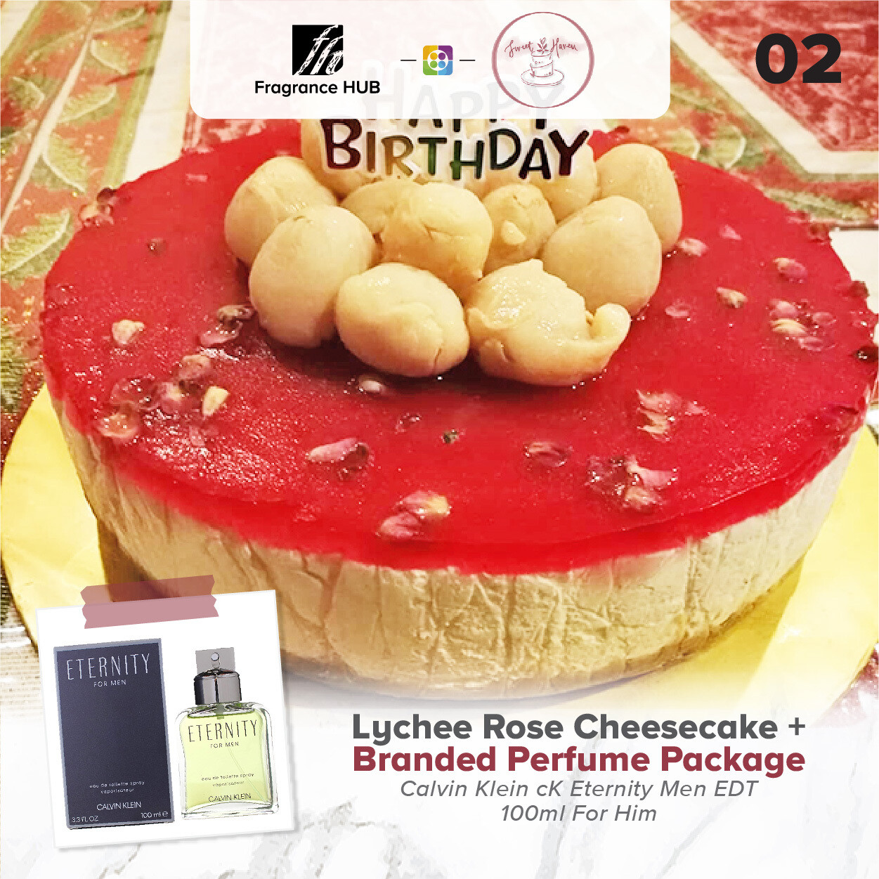 Lychee Rose Cheesecake + Fragrance Hub Branded Perfume (By: Sweet Haven from KL)