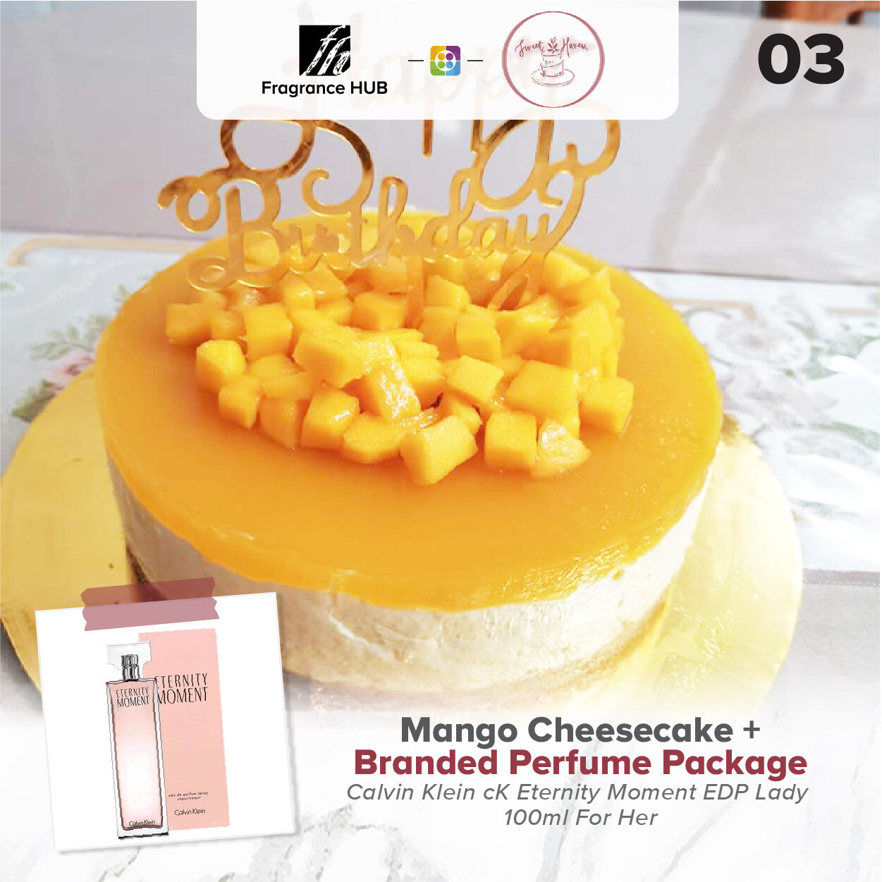 Mango Cheesecake + Fragrance Hub Branded Perfume (By: Sweet Haven from KL)