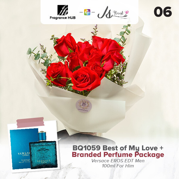 BQ1059 Best of My Love Flower Bouquet + Fragrance Hub Branded Perfume (By: JS Florist from Damansara)