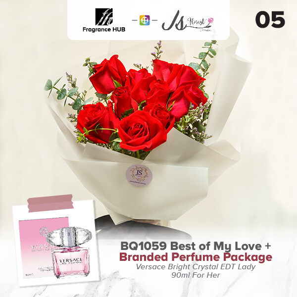 BQ1059 Best of My Love Flower Bouquet + Fragrance Hub Branded Perfume (By: JS Florist from Damansara)