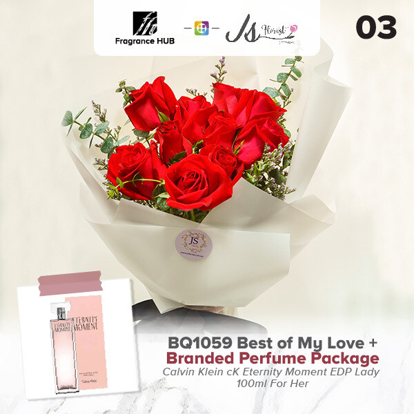 BQ1059 Best of My Love Flower Bouquet + Fragrance Hub Branded Perfume (By: JS Florist from Damansara)