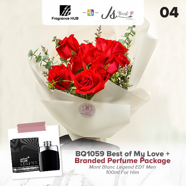 BQ1059 Best of My Love Flower Bouquet + Fragrance Hub Branded Perfume (By: JS Florist from Damansara)