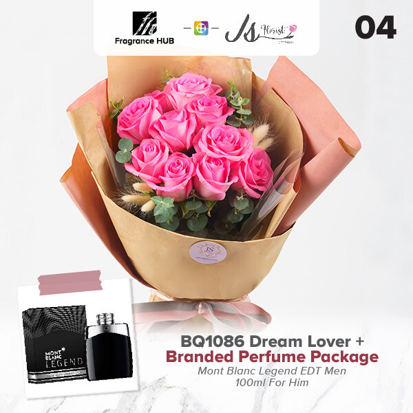 BQ1086 Dream Lover Flower Bouquet + Fragrance Hub Branded Perfume (By: JS Florist from Damansara)