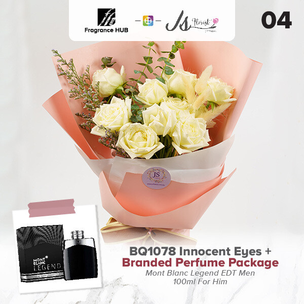BQ1078 Innocent Eyes Flower Bouquet + Fragrance Hub Branded Perfume (By: JS Florist from Damansara)