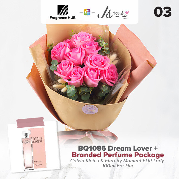 BQ1086 Dream Lover Flower Bouquet + Fragrance Hub Branded Perfume (By: JS Florist from Damansara)