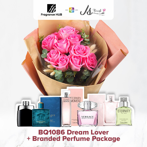 BQ1086 Dream Lover Flower Bouquet + Fragrance Hub Branded Perfume (By: JS Florist from Damansara)