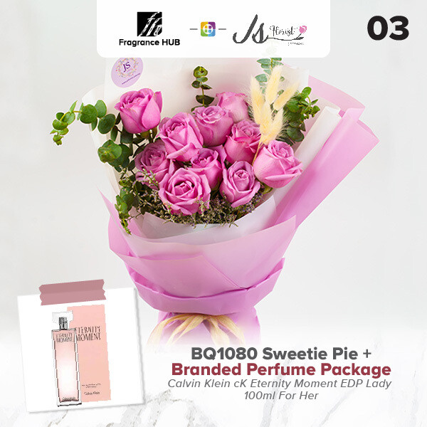BQ1080 Sweetie Pie Flower Bouquet + Fragrance Hub Branded Perfume (By: JS Florist from Damansara)