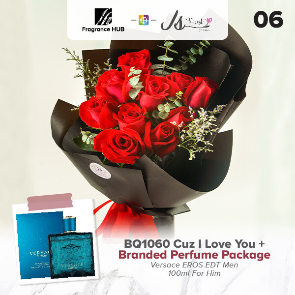 BQ1060 Cuz I Love You Flower Bouquet + Fragrance Hub Branded Perfume (By: JS Florist from Damansara)