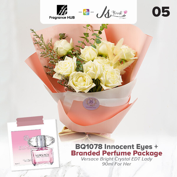 BQ1078 Innocent Eyes Flower Bouquet + Fragrance Hub Branded Perfume (By: JS Florist from Damansara)