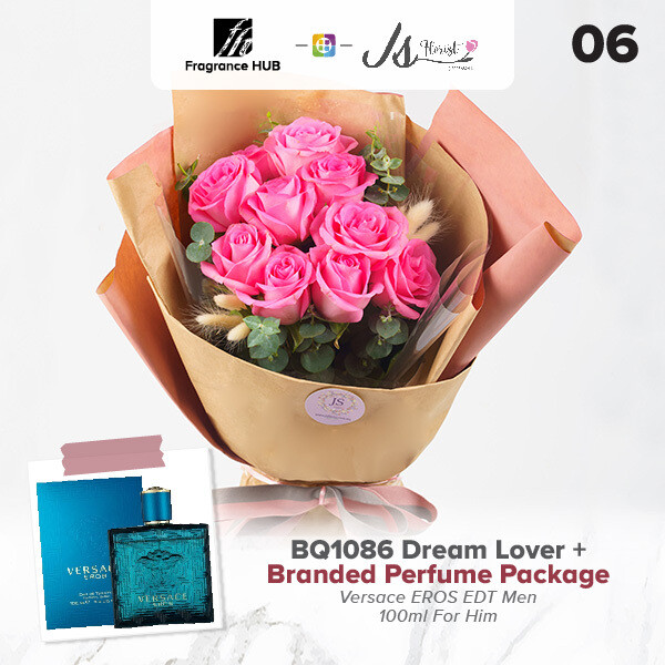 BQ1086 Dream Lover Flower Bouquet + Fragrance Hub Branded Perfume (By: JS Florist from Damansara)
