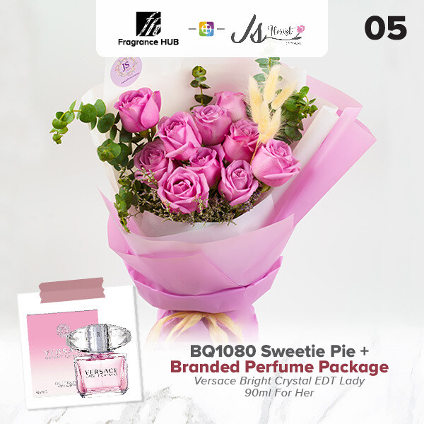 BQ1080 Sweetie Pie Flower Bouquet + Fragrance Hub Branded Perfume (By: JS Florist from Damansara)
