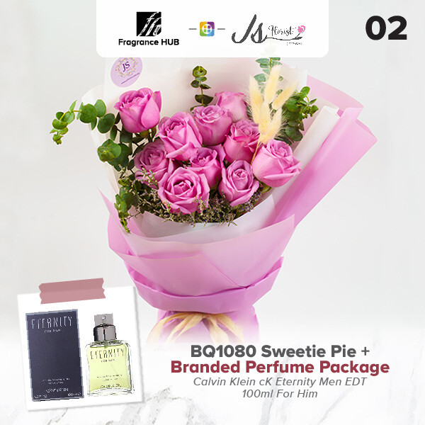 BQ1080 Sweetie Pie Flower Bouquet + Fragrance Hub Branded Perfume (By: JS Florist from Damansara)