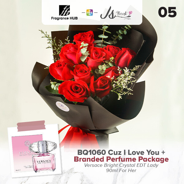 BQ1060 Cuz I Love You Flower Bouquet + Fragrance Hub Branded Perfume (By: JS Florist from Damansara)