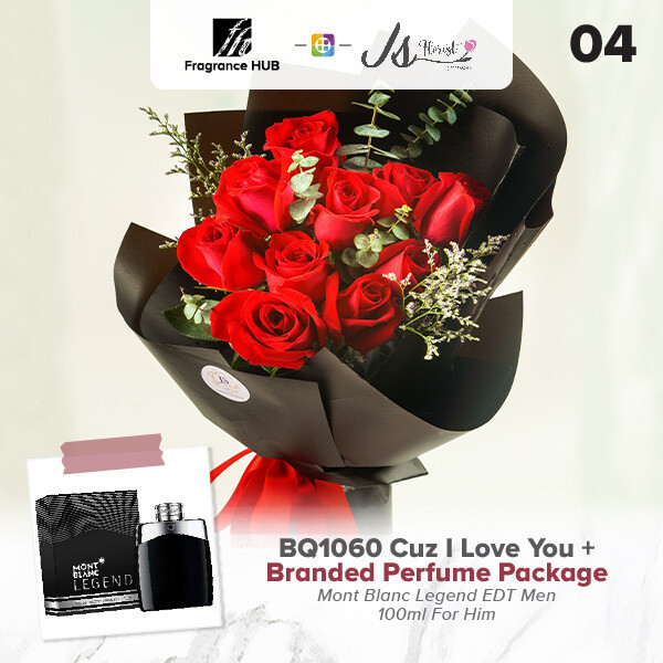 BQ1060 Cuz I Love You Flower Bouquet + Fragrance Hub Branded Perfume (By: JS Florist from Damansara)