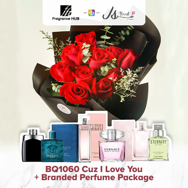 BQ1060 Cuz I Love You Flower Bouquet + Fragrance Hub Branded Perfume (By: JS Florist from Damansara)