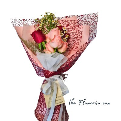 Rose Net Flower Bouquet (By: Flower 4 U from Petaling Jaya)