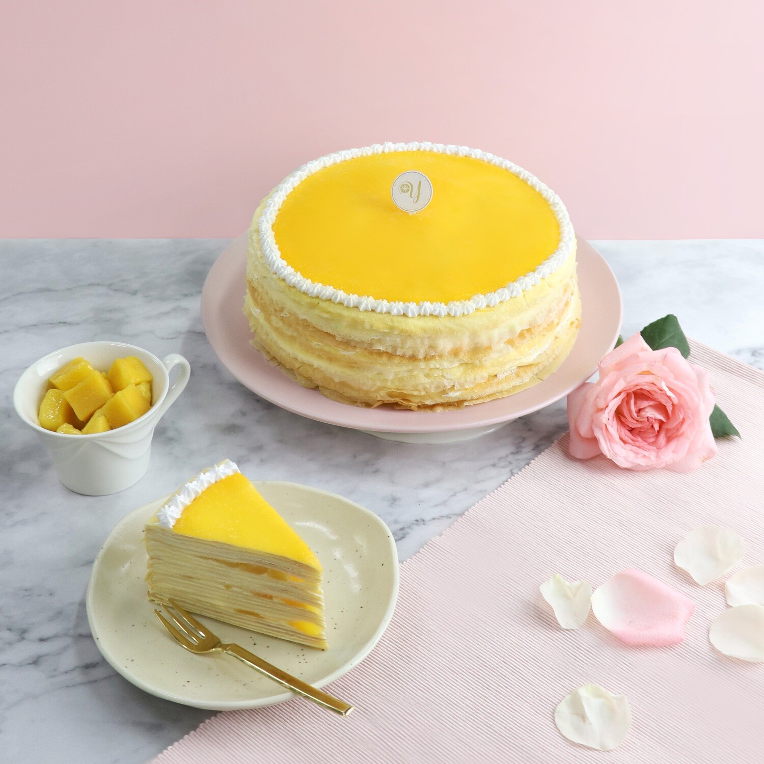 Mango Mille Crepe Cake (By: Yippii Gift Cake from Kuala Lumpur)