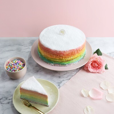 Rainbow Mille Crepe Cake (By: Yippii Gift Cake from Kuala Lumpur)