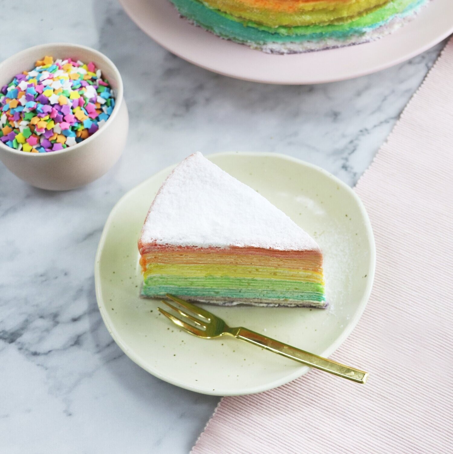 Rainbow Mille Crepe Cake (By: Yippii Gift Cake from Kuala Lumpur)