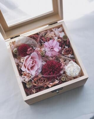 Preserved Flower Wooden Box - Pink Sweet Love (By: Yuki Flori from Bukit Jalil)