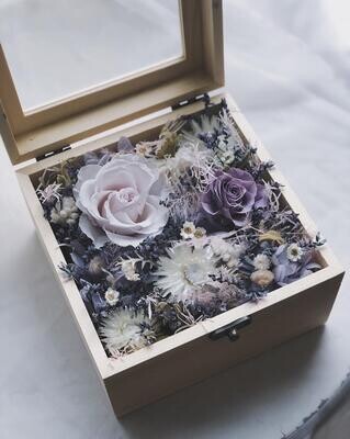 Preserved Flower Wooden Box - Purple Romantic (By: Yuki Flori from Bukit Jalil)