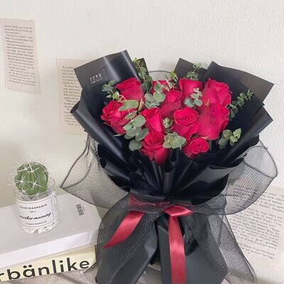 Classic Red Rose Bouquet (By: Rainbow Flower Station from Cheras)