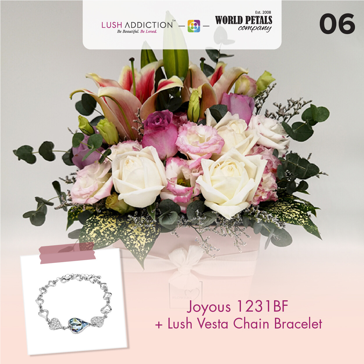 Joy Us Bouquet  + Lush Addiction Necklace (By: World Petals Florist from KL)