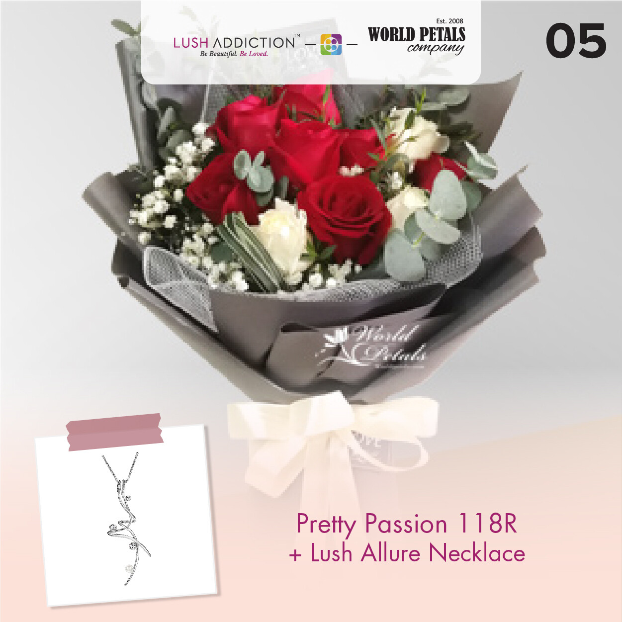 Pretty Passion  + Lush Addiction Necklace (By: World Petals Florist from KL)