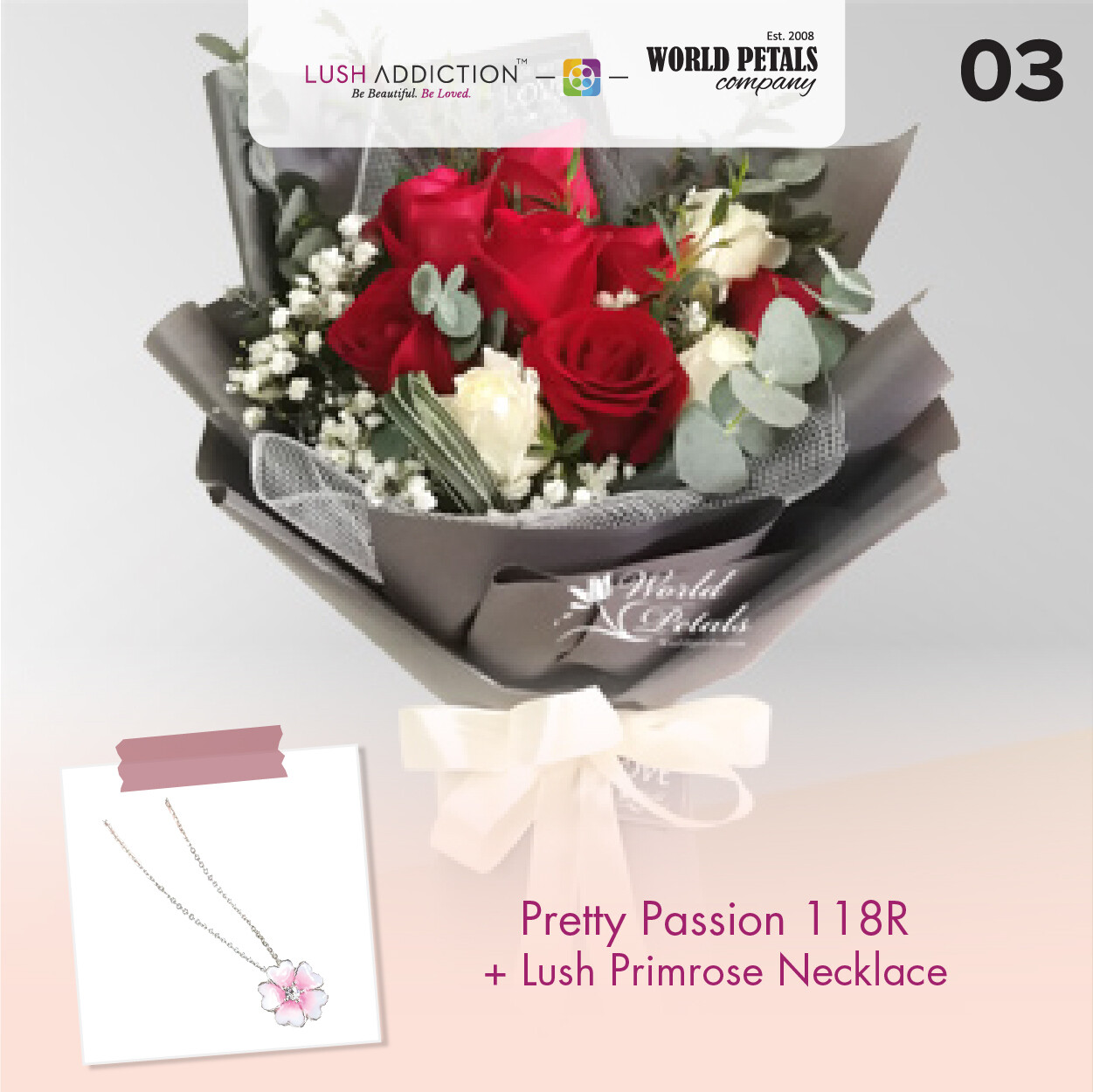 Pretty Passion  + Lush Addiction Necklace (By: World Petals Florist from KL)