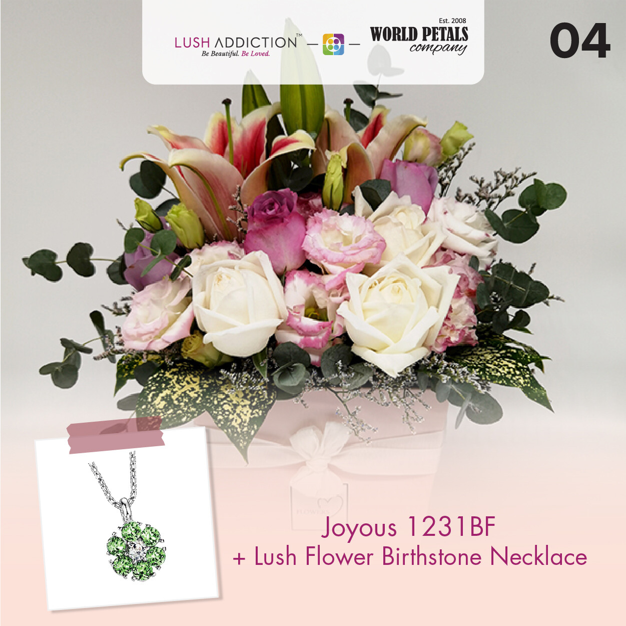 Joy Us Bouquet  + Lush Addiction Necklace (By: World Petals Florist from KL)
