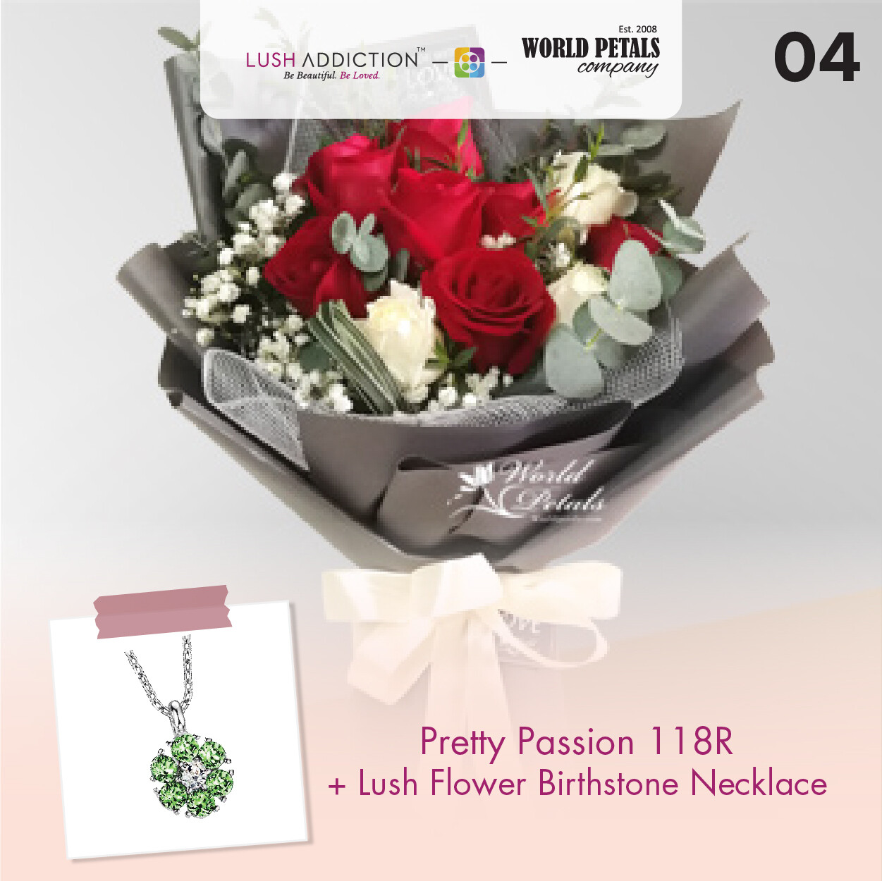 Pretty Passion  + Lush Addiction Necklace (By: World Petals Florist from KL)