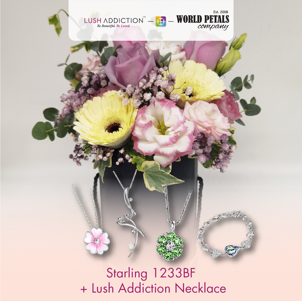 Starling + Lush Addiction Necklace (By: World Petals Florist from KL)