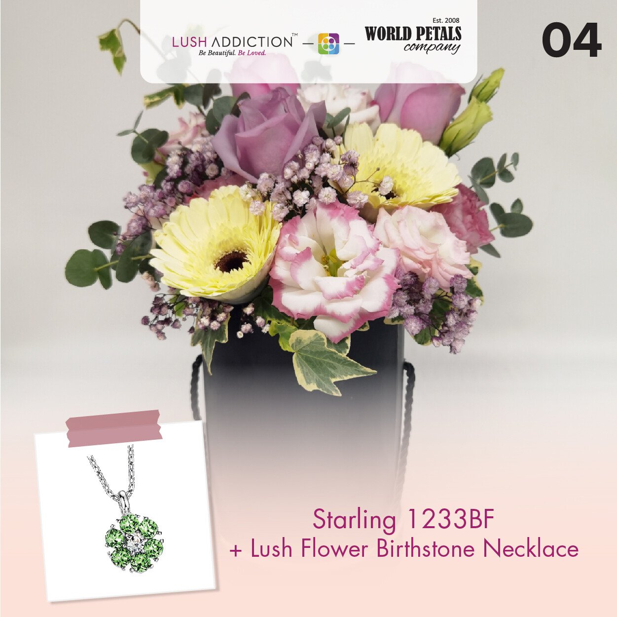 Starling + Lush Addiction Necklace (By: World Petals Florist from KL)