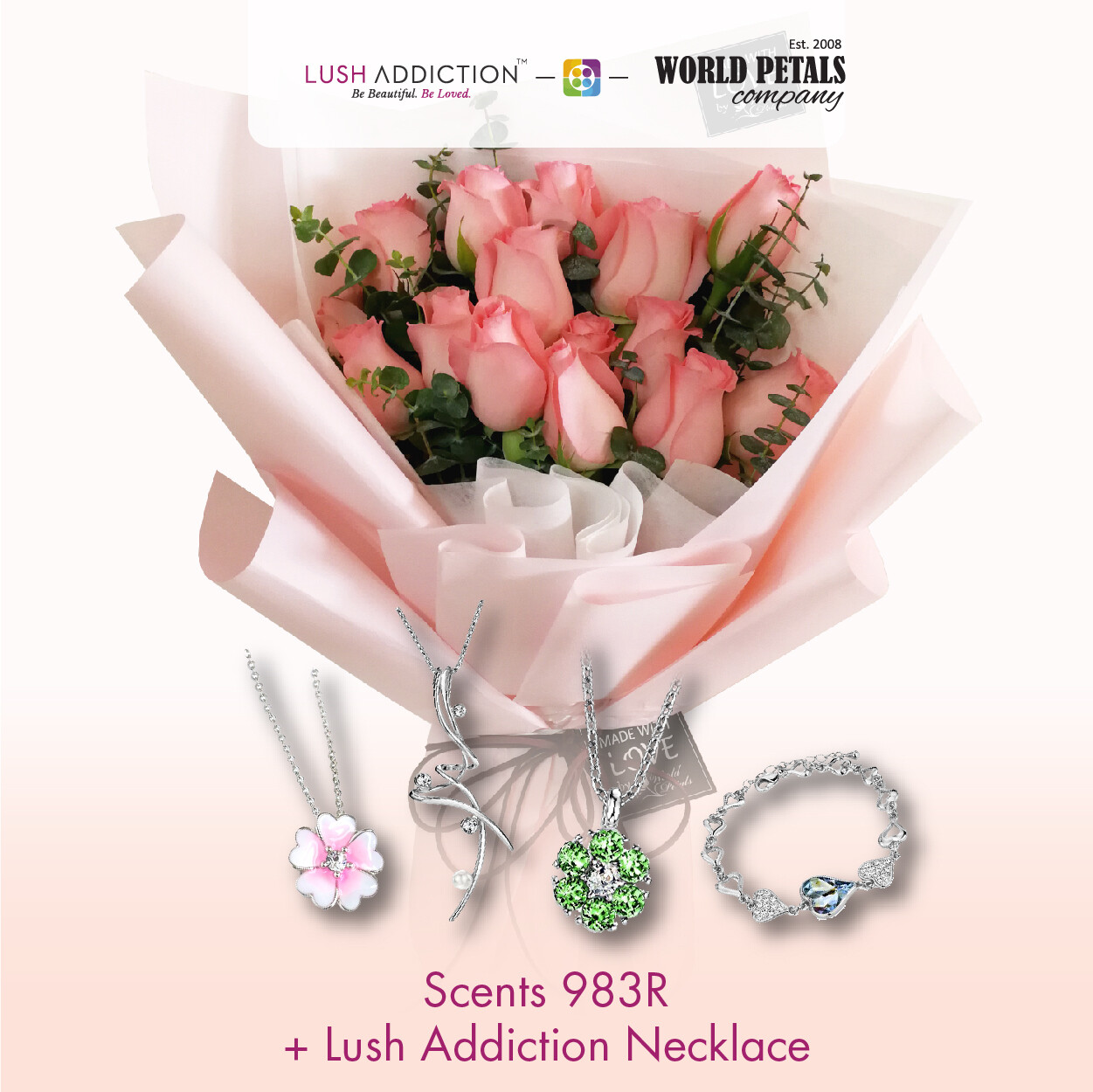 Scent + Lush Addiction Necklace (By: World Petals Florist from KL)