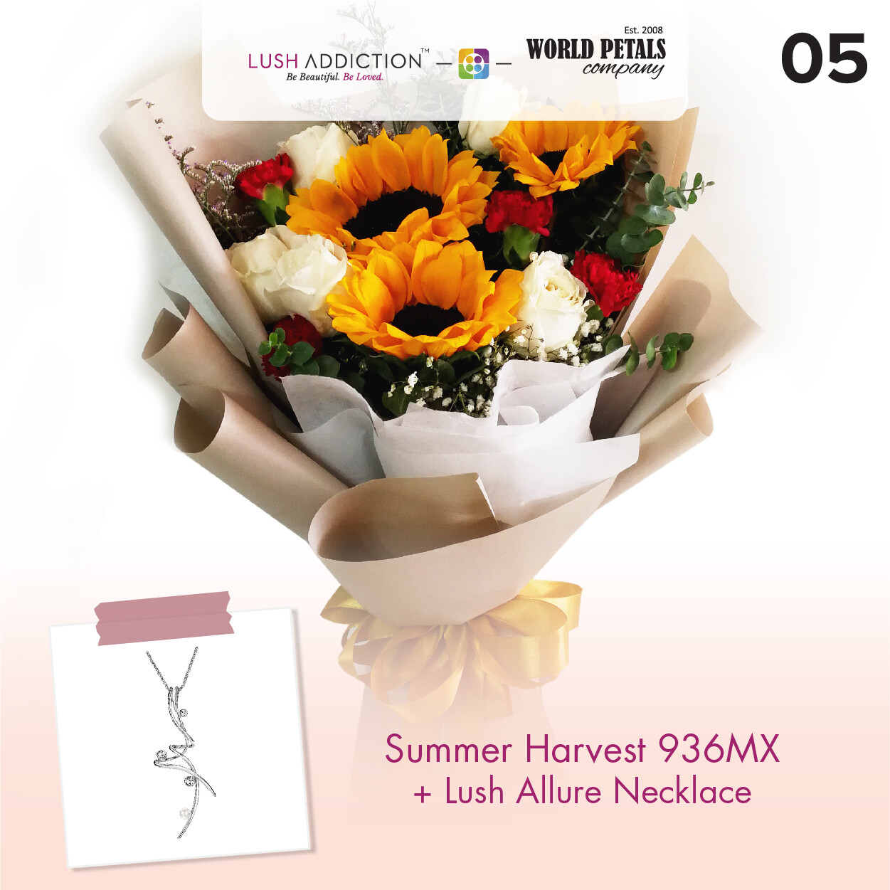Summer Harvest + Lush Addiction Necklace (By: World Petals Florist from KL)