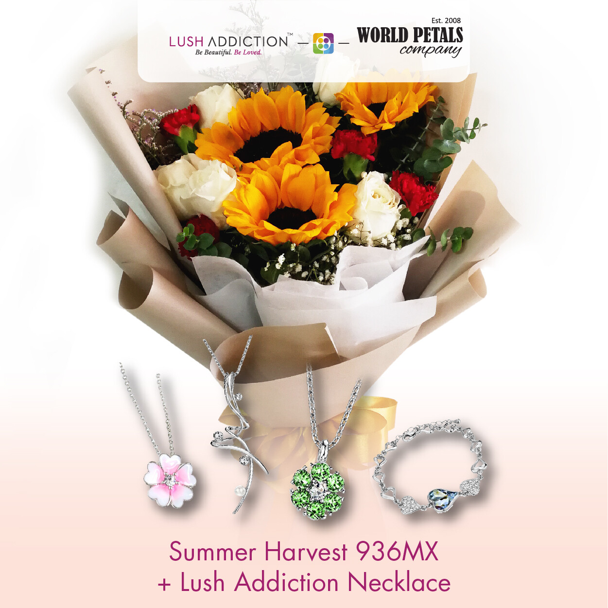 Summer Harvest + Lush Addiction Necklace (By: World Petals Florist from KL)
